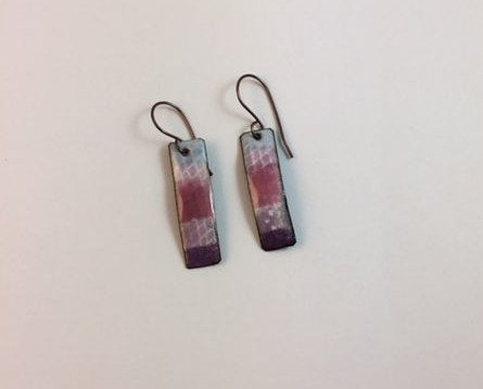 Karen Meador, Ph.D.'s Layered Torch Enameled Earrinngs - , Enameling, Enamel Jewelry Supplies, Enamel, Enameling, Enameled Jewelry, Layered Torch Enameled Earrings